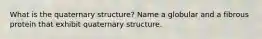 What is the quaternary structure? Name a globular and a fibrous protein that exhibit quaternary structure.