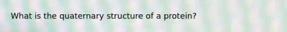 What is the quaternary structure of a protein?