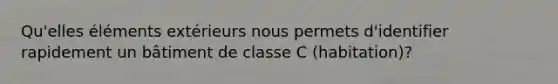 Qu'elles éléments extérieurs nous permets d'identifier rapidement un bâtiment de classe C (habitation)?