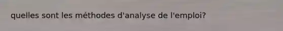 quelles sont les méthodes d'analyse de l'emploi?