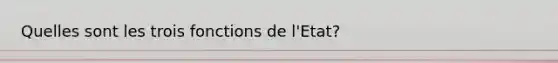 Quelles sont les trois fonctions de l'Etat?