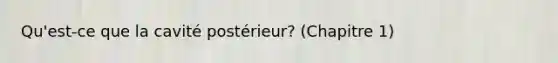 Qu'est-ce que la cavité postérieur? (Chapitre 1)