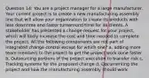 Question 14: You are a project manager for a large manufacturer. Your current project is to create a new manufacturing assembly line that will allow your organization to create its products with less downtime and faster turnaround time for its clients. A stakeholder has presented a change request for your project, which will likely increase the cost and time needed to complete the project. All the following components are not part of integrated change control except for which one? a, adding more team members to the project to get the project work done faster b, Outsourcing portions of the project execution to transfer risk c, Tracking systems for the proposed change d, Documenting the project and how the manufacturing assembly should work