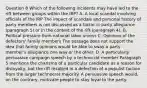 Question 8 Which of the following incidents may have led to the rift between groups within the IRP? A. A local scandal involving officials of the IRP The impact of scandals and personal history of party members is not discussed as a factor in party allegiance (paragraph 5) or in the context of the rift (paragraph 4). B. Political pressure from national labor unions C. Opinions of the defectors' family members The passage does not support the idea that family opinions would be able to sway a party member's allegiance one way or the other. D. A particularly persuasive campaign speech by a technocrat member Paragraph 5 mentions the charisma of a particular candidate as a reason for disloyalty, but the rift resulted in a defection of a populist faction from the larger technocrat majority. A persuasive speech would, on the contrary, motivate people to stay loyal to the party.