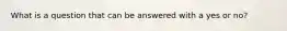 What is a question that can be answered with a yes or no?