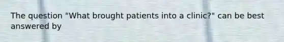 The question "What brought patients into a clinic?" can be best answered by