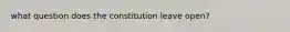 what question does the constitution leave open?