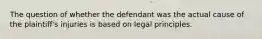 The question of whether the defendant was the actual cause of the plaintiff's injuries is based on legal principles.