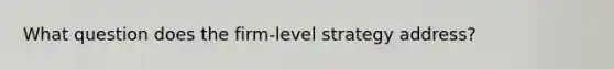 What question does the firm-level strategy address?