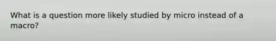 What is a question more likely studied by micro instead of a macro?