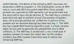 QUESTION NO: 154 Which of the following BEST describes the weakness in WEP encryption? A. The initialization vector of WEP uses a crack-able RC4 encryption algorithm. Once enough packets are captured an XOR operation can be performed and the asymmetric keys can be derived. B. The WEP key is stored in plain text and split in portions across 224 packets of random data. Once enough packets are sniffed the IV portion of the packets can be removed leaving the plain text key. C. The WEP key has a weak MD4 hashing algorithm used. A simple rainbow table can be used to generate key possibilities due to MD4 collisions. D. The WEP key is stored with a very small pool of random numbers to make the cipher text. As the random numbers are often reused it becomes easy to derive the remaining WEP key.