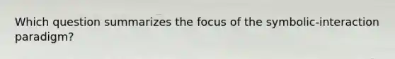 Which question summarizes the focus of the symbolic-interaction paradigm?