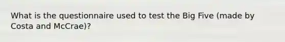 What is the questionnaire used to test the Big Five (made by Costa and McCrae)?