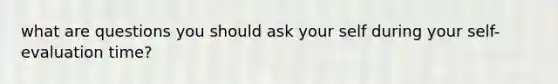 what are questions you should ask your self during your self-evaluation time?