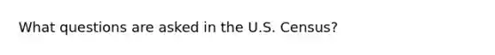 What questions are asked in the U.S. Census?