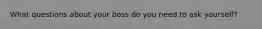 What questions about your boss do you need to ask yourself?