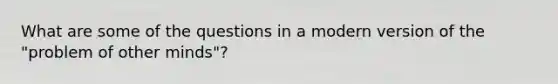 What are some of the questions in a modern version of the "problem of other minds"?