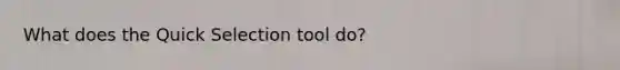 What does the Quick Selection tool do?
