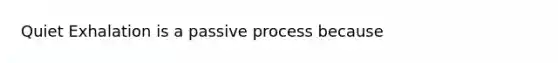 Quiet Exhalation is a passive process because