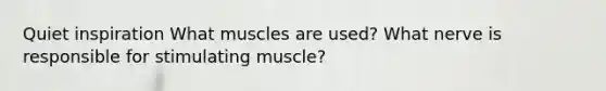 Quiet inspiration What muscles are used? What nerve is responsible for stimulating muscle?