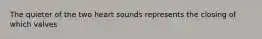 The quieter of the two heart sounds represents the closing of which valves