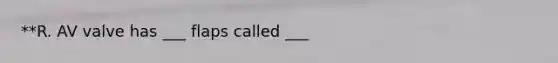 **R. AV valve has ___ flaps called ___