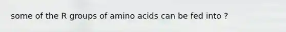 some of the R groups of amino acids can be fed into ?