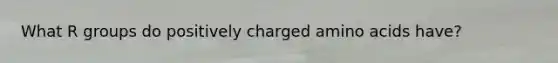 What R groups do positively charged amino acids have?