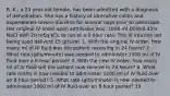 R. K., a 23 year-old female, has been admitted with a diagnosis of dehydration. She has a history of ulcerative colitis and experienced severe diarrhea for several days prior to admission. Her original IV order upon admission was: 1000 ml D5W/0.45% NaCl with 20 mEq KCL to run at a 6 hour rate. The IV infusion set being used delivers 15 gtts/ml. 1. With the original IV order, how many ml of IV fluid was the patient receiving in 24 hours? 2. What rate (gtts/minute) was needed to administer 1000 ml of IV fluid over a 6 hour period? 3. With the new IV order, how many ml of IV fluid will the patient now receive in 24 hours? 4. What rate (ml/h) is now needed to administer 1000 ml of IV fluid over an 8 hour period? 5. What rate (gtts/minute) is now needed to administer 1000 ml of IV fluid over an 8 hour period? 19