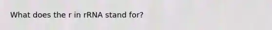 What does the r in rRNA stand for?
