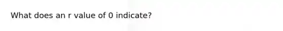 What does an r value of 0 indicate?