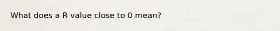 What does a R value close to 0 mean?