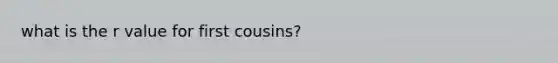 what is the r value for first cousins?