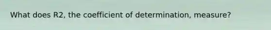 What does R2, the coefficient of determination, measure?