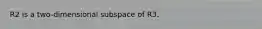 R2 is a two-dimensional subspace of R3.