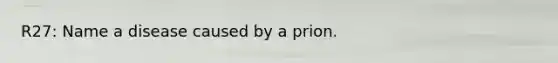 R27: Name a disease caused by a prion.