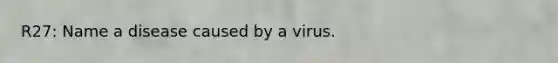 R27: Name a disease caused by a virus.