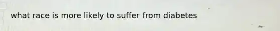 what race is more likely to suffer from diabetes