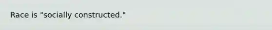 Race is "socially constructed."