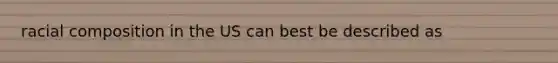 racial composition in the US can best be described as