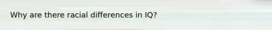 Why are there racial differences in IQ?