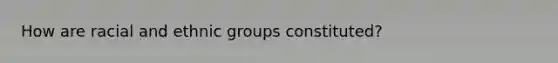 How are racial and ethnic groups constituted?