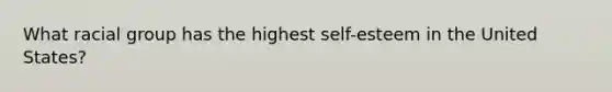 What racial group has the highest self-esteem in the United States?