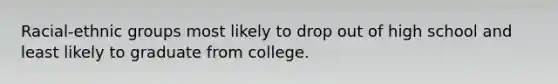 Racial-ethnic groups most likely to drop out of high school and least likely to graduate from college.