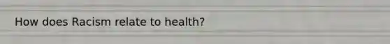 How does Racism relate to health?