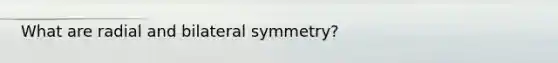 What are radial and bilateral symmetry?