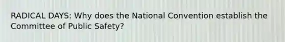 RADICAL DAYS: Why does the National Convention establish the Committee of Public Safety?