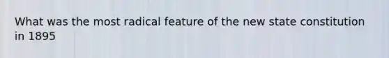 What was the most radical feature of the new state constitution in 1895