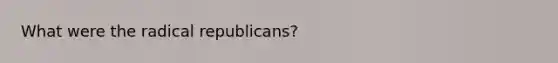 What were the radical republicans?