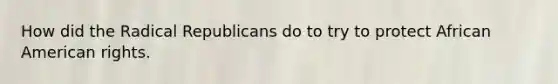 How did the Radical Republicans do to try to protect African American rights.